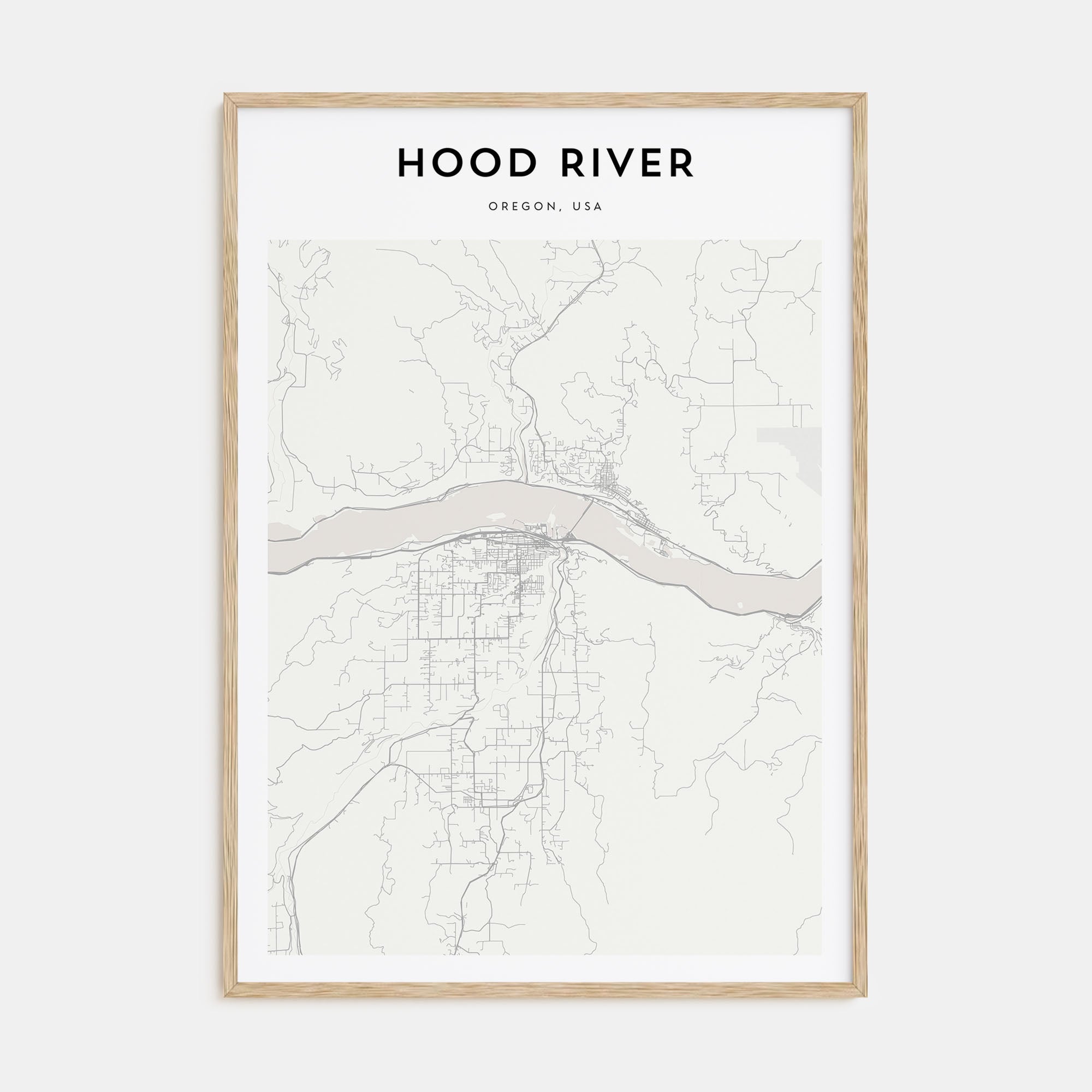 Hood River Map Portrait Poster