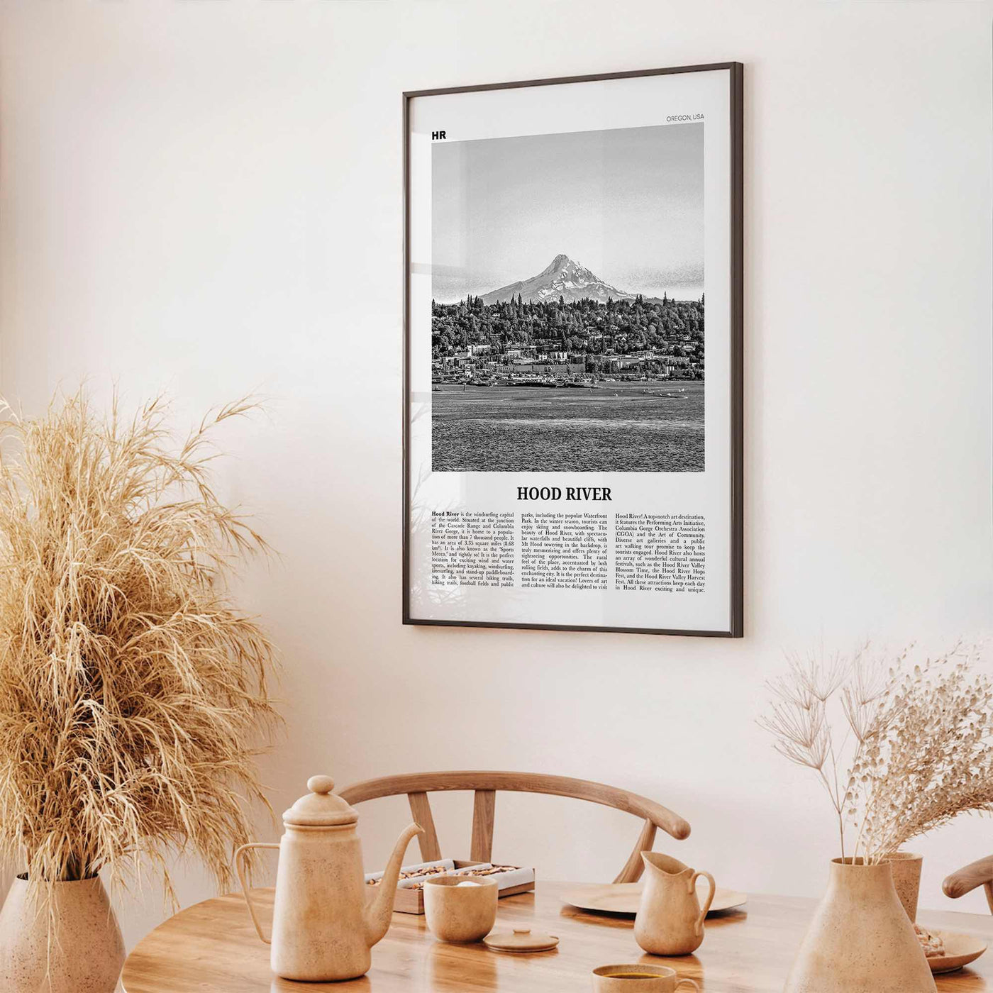 Hood River Print Black and White, Hood River Wall Art, Hood River Poster, Hood River Photo, Hood River Map, Hood River Wall Decor, Oregon