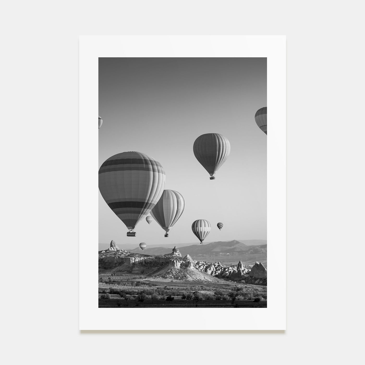Hot Air Balloon Photo B&W Poster