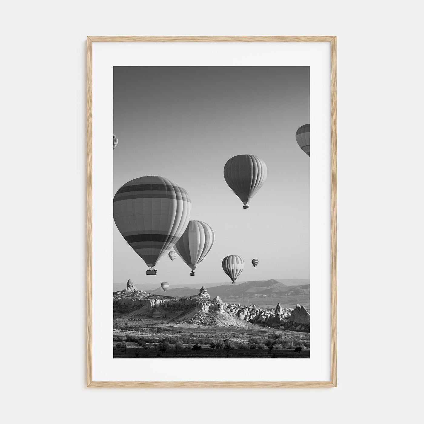 Hot Air Balloon Photo B&W Poster