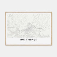 Hot Springs Map Landscape Poster