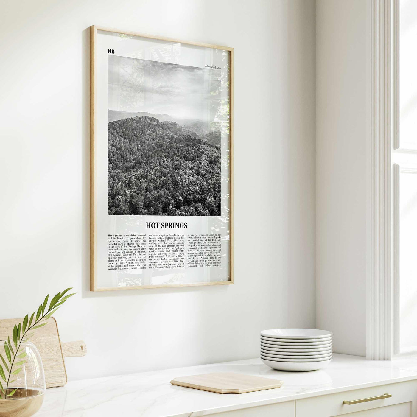 Hot Springs Print Black and White, Hot Springs Wall Art, Hot Springs Poster, Hot Springs Photo, Hot Springs Wall Décor, Arkansas, USA