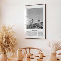 Houghton Print Black and White, Houghton Wall Art, Houghton Poster, Houghton Photo, Houghton Wall Décor, Houghton Map, Michigan, USA