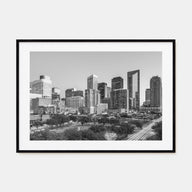 Houston Landscape B&W Poster