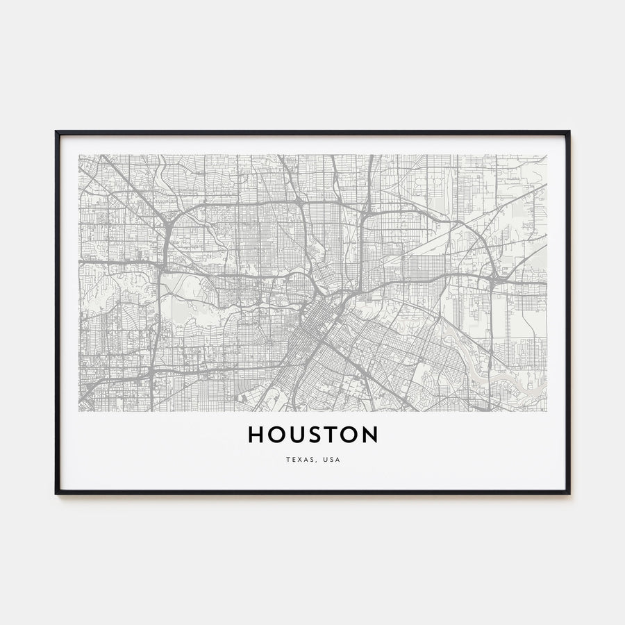 Houston Map Landscape Poster