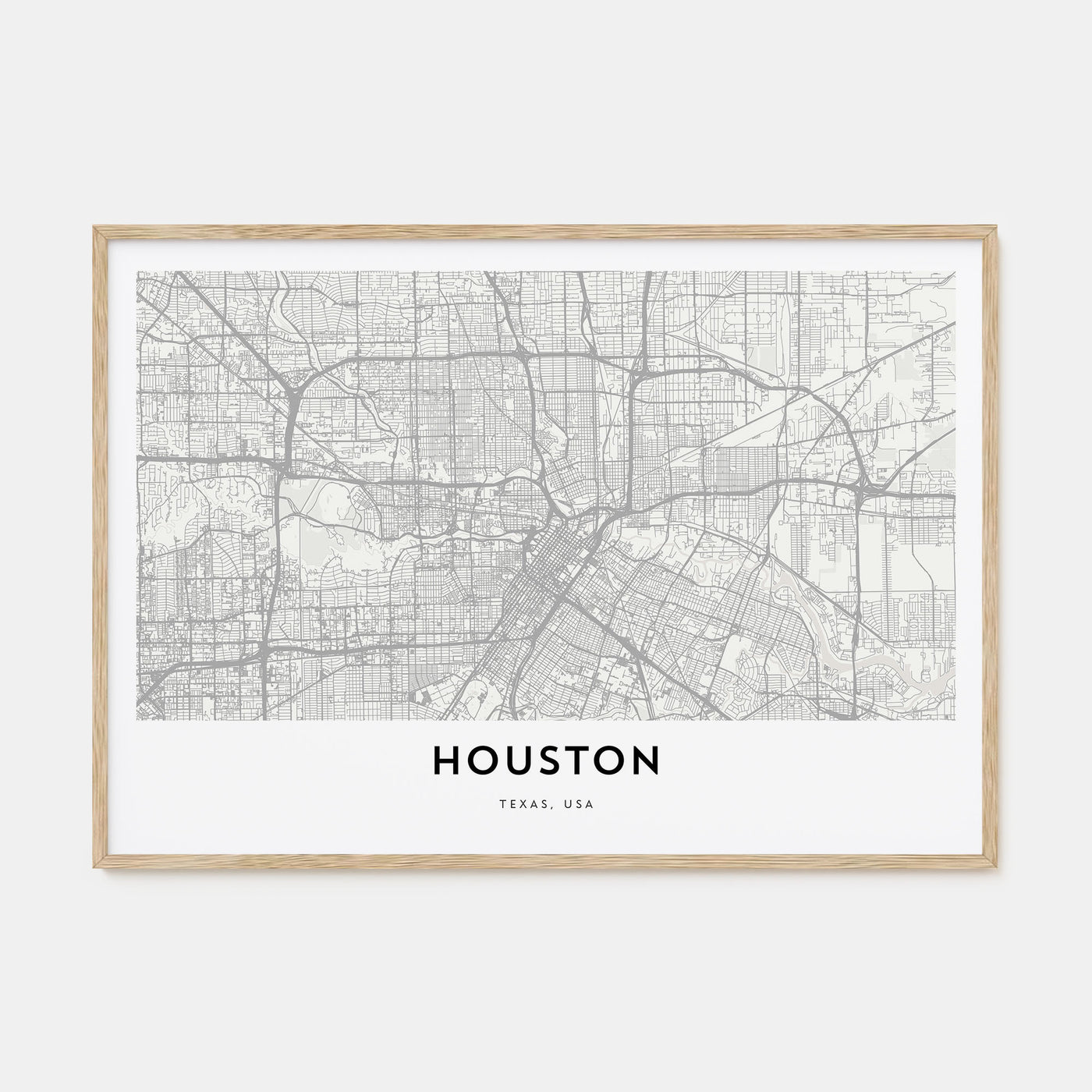 Houston Map Landscape Poster
