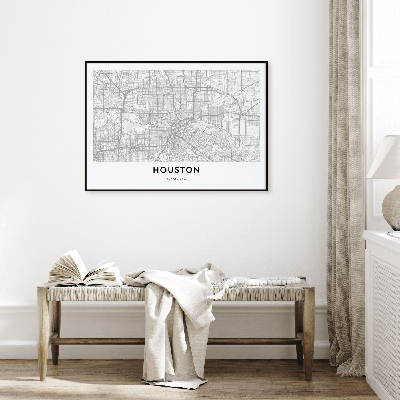 Houston Map Landscape Poster