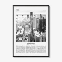 Houston Print Black and White No 1, Houston Wall Art, Houston Poster, Houston Photo, Houston Wall Decor, Texas, USA, United States