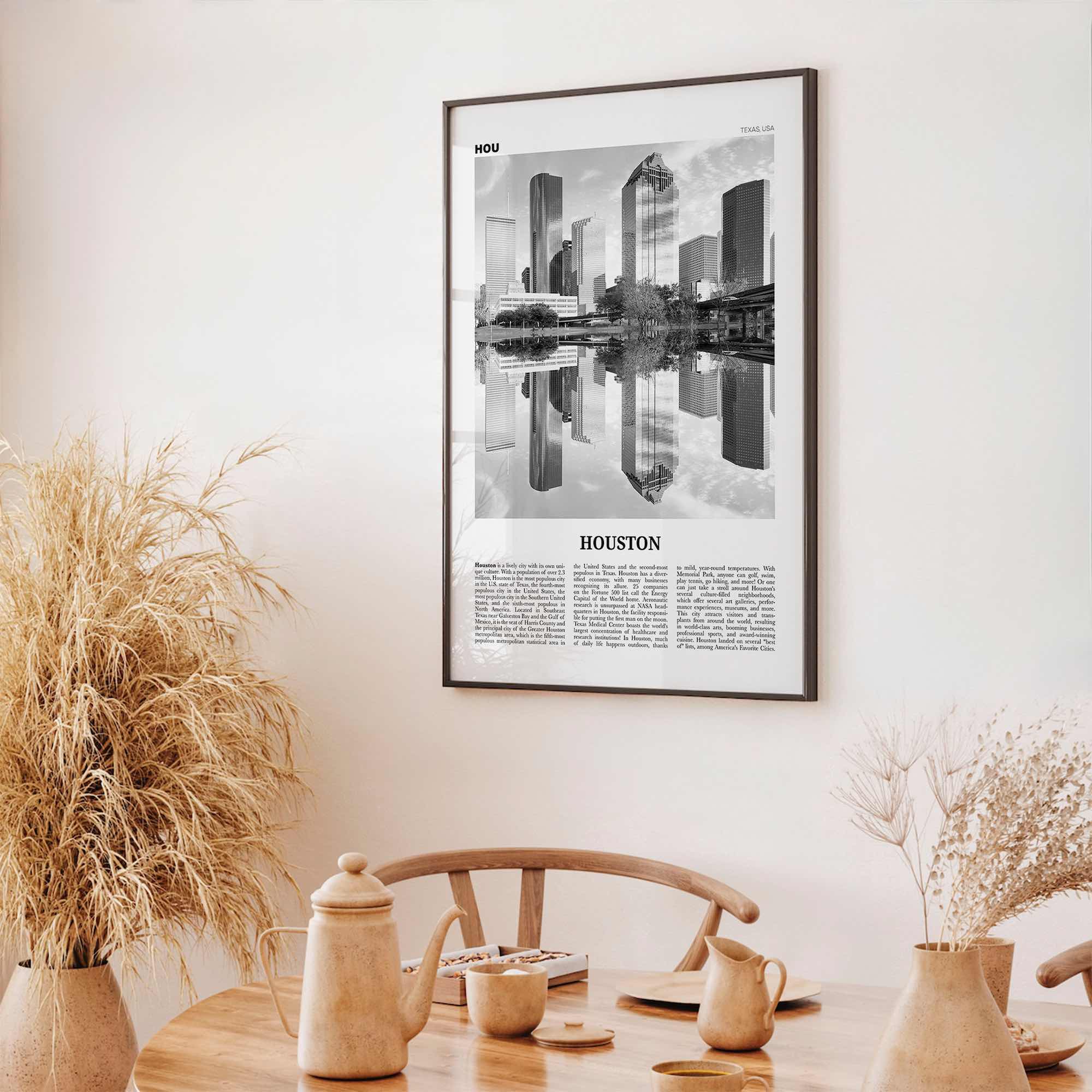 Houston Print Black and White No 2, Houston Wall Art, Houston Poster, Houston Photo, Houston Wall Decor, Texas, USA, United States