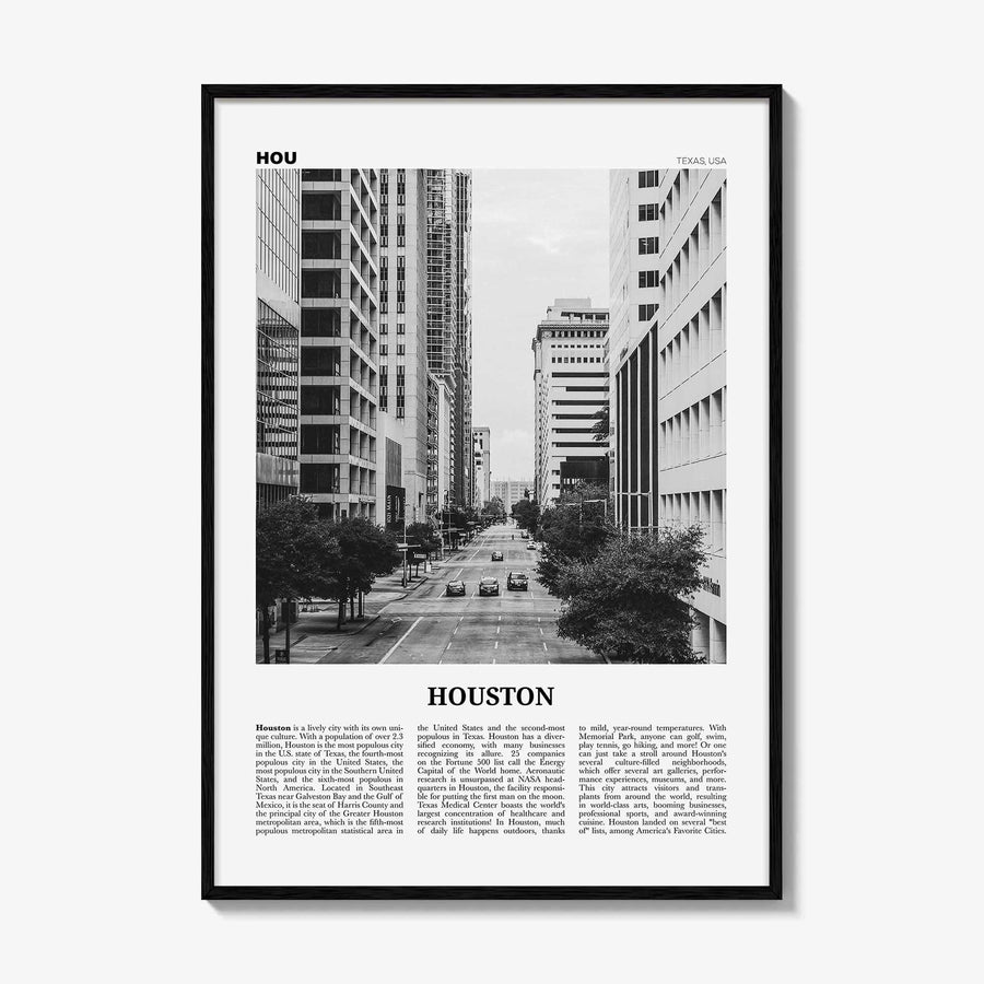 Houston Print Black and White No 3, Houston Wall Art, Houston Poster, Houston Photo, Houston Wall Decor, Texas, USA