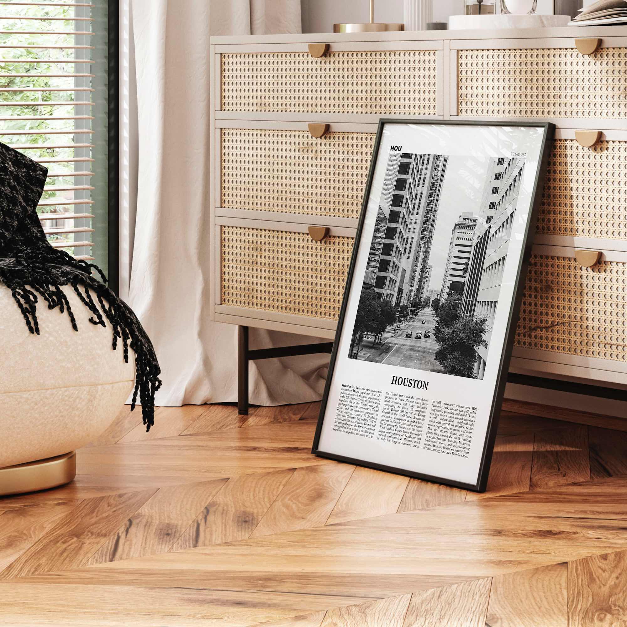 Houston Print Black and White No 3, Houston Wall Art, Houston Poster, Houston Photo, Houston Wall Decor, Texas, USA