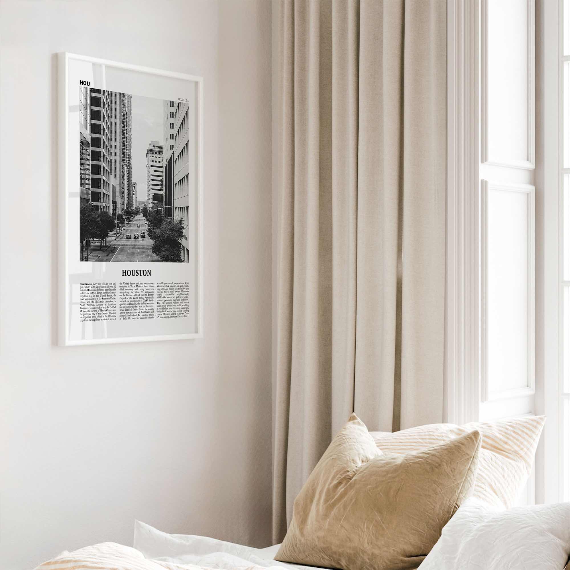 Houston Print Black and White No 3, Houston Wall Art, Houston Poster, Houston Photo, Houston Wall Decor, Texas, USA