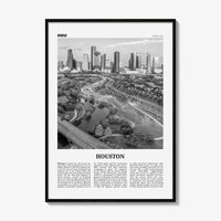 Houston Print Black and White No 4, Houston Wall Art, Houston Poster, Houston Photo, Houston Wall Décor, Houston Map, Texas, USA