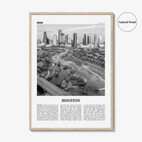 Houston Print Black and White No 4, Houston Wall Art, Houston Poster, Houston Photo, Houston Wall Décor, Houston Map, Texas, USA