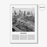 Houston Print Black and White No 4, Houston Wall Art, Houston Poster, Houston Photo, Houston Wall Décor, Houston Map, Texas, USA