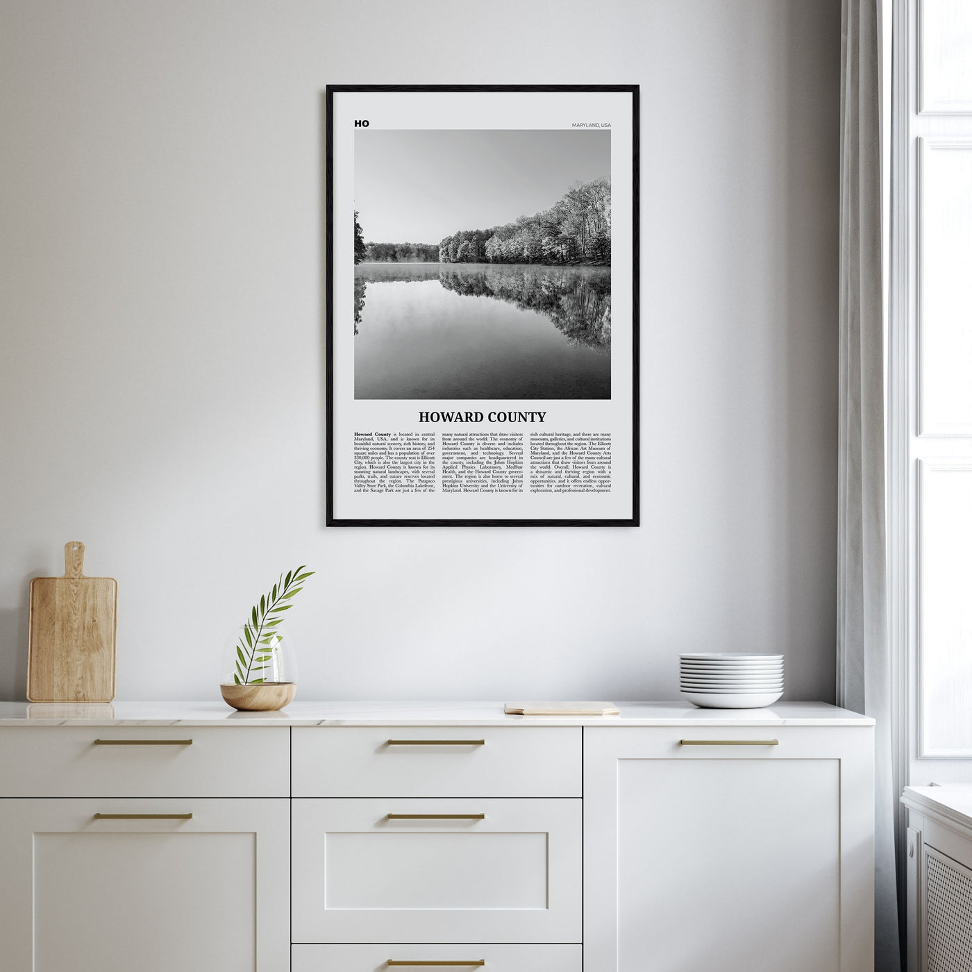 Howard County Travel B&W Poster