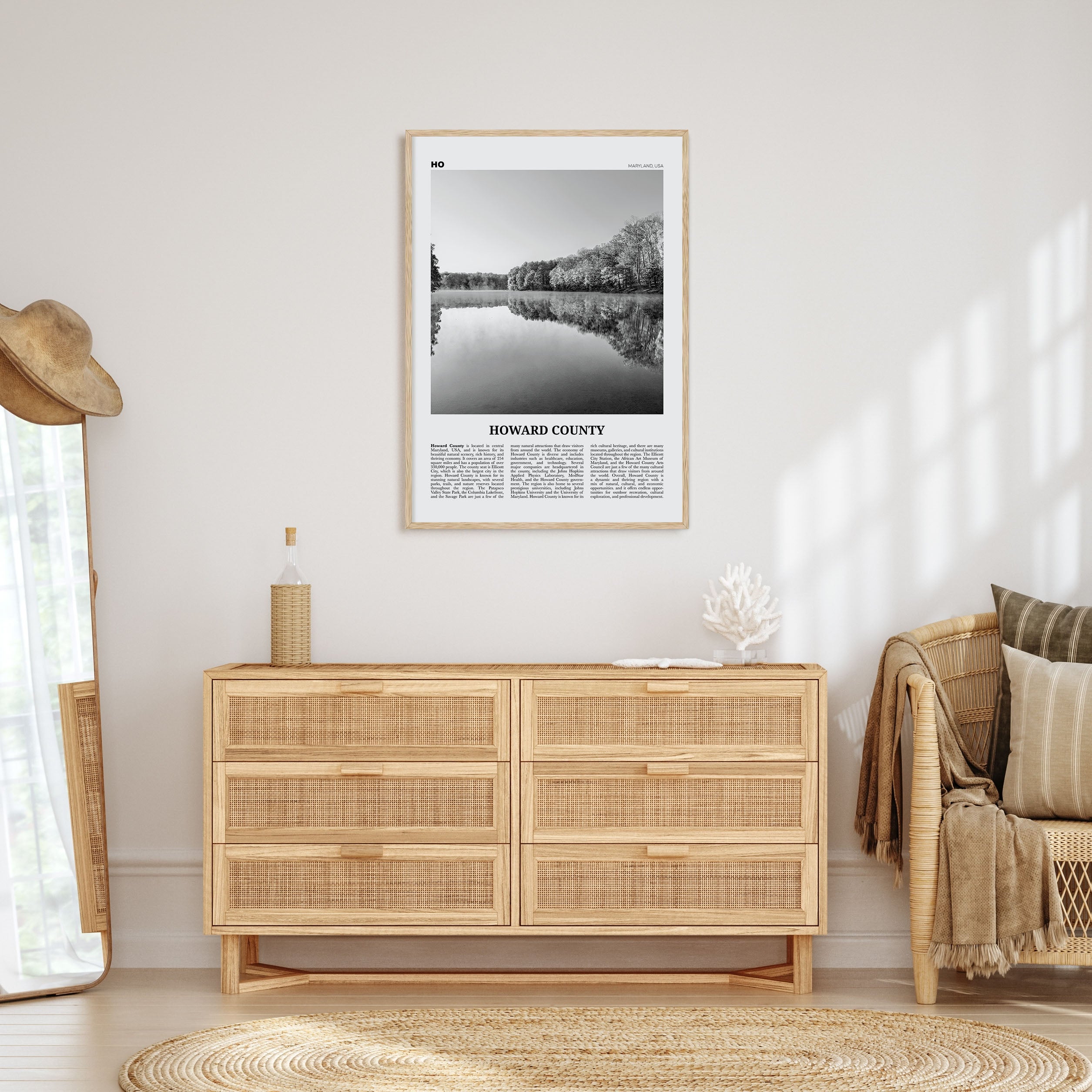 Howard County Travel B&W Poster