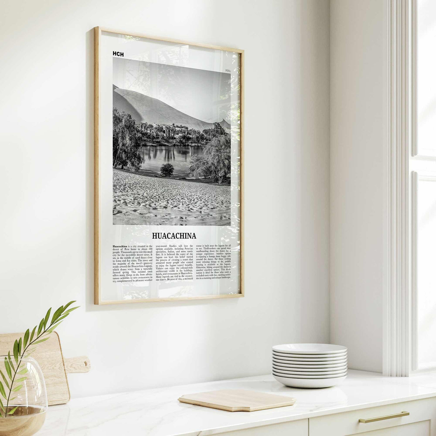 Huacachina Print Black and White, Huacachina Wall Art, Huacachina Poster, Huacachina Photo, Huacachina Wall Décor, Huacachina Map, Peru