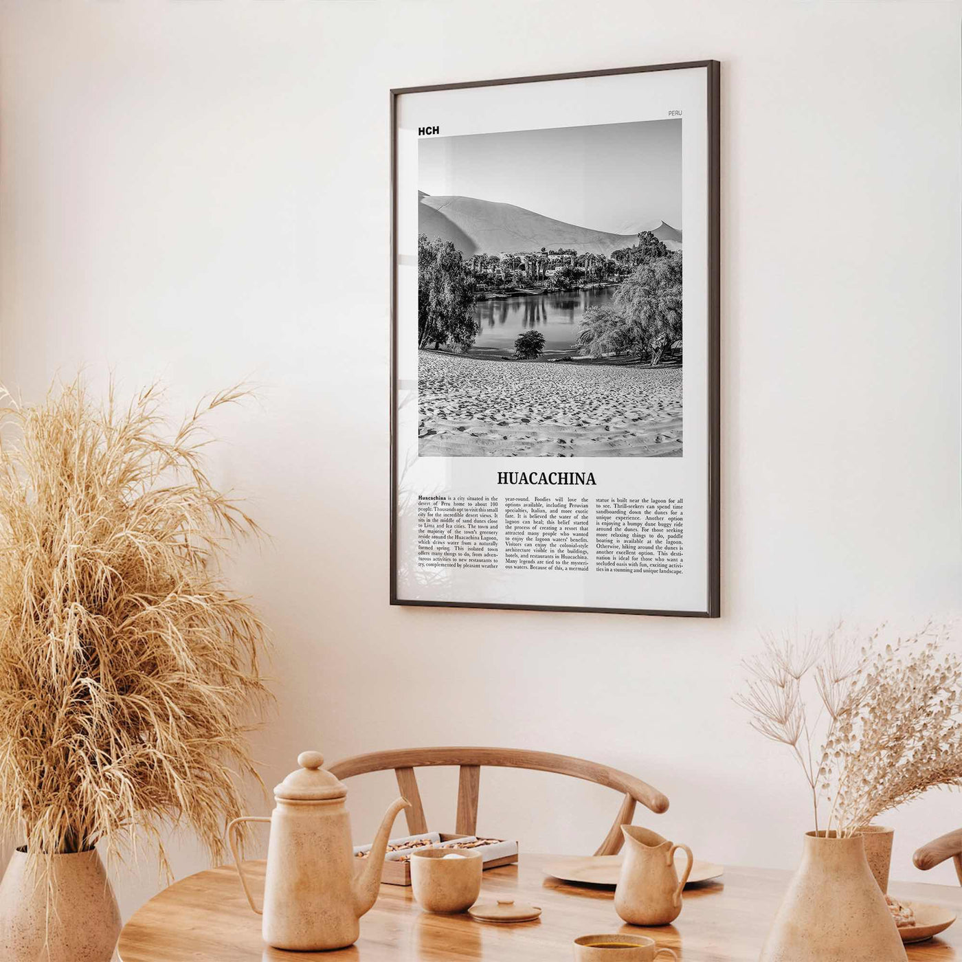 Huacachina Print Black and White, Huacachina Wall Art, Huacachina Poster, Huacachina Photo, Huacachina Wall Décor, Huacachina Map, Peru