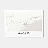 Huatulco Map Landscape Poster