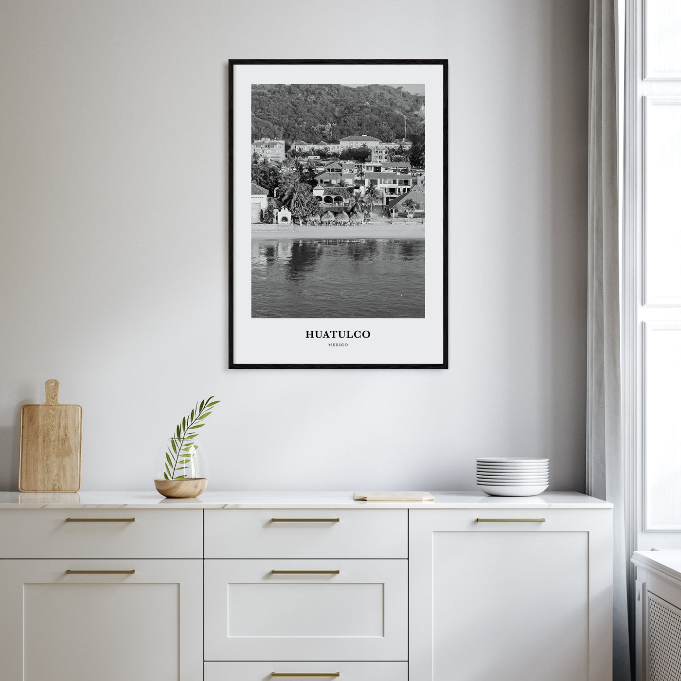 Huatulco Portrait B&W Poster
