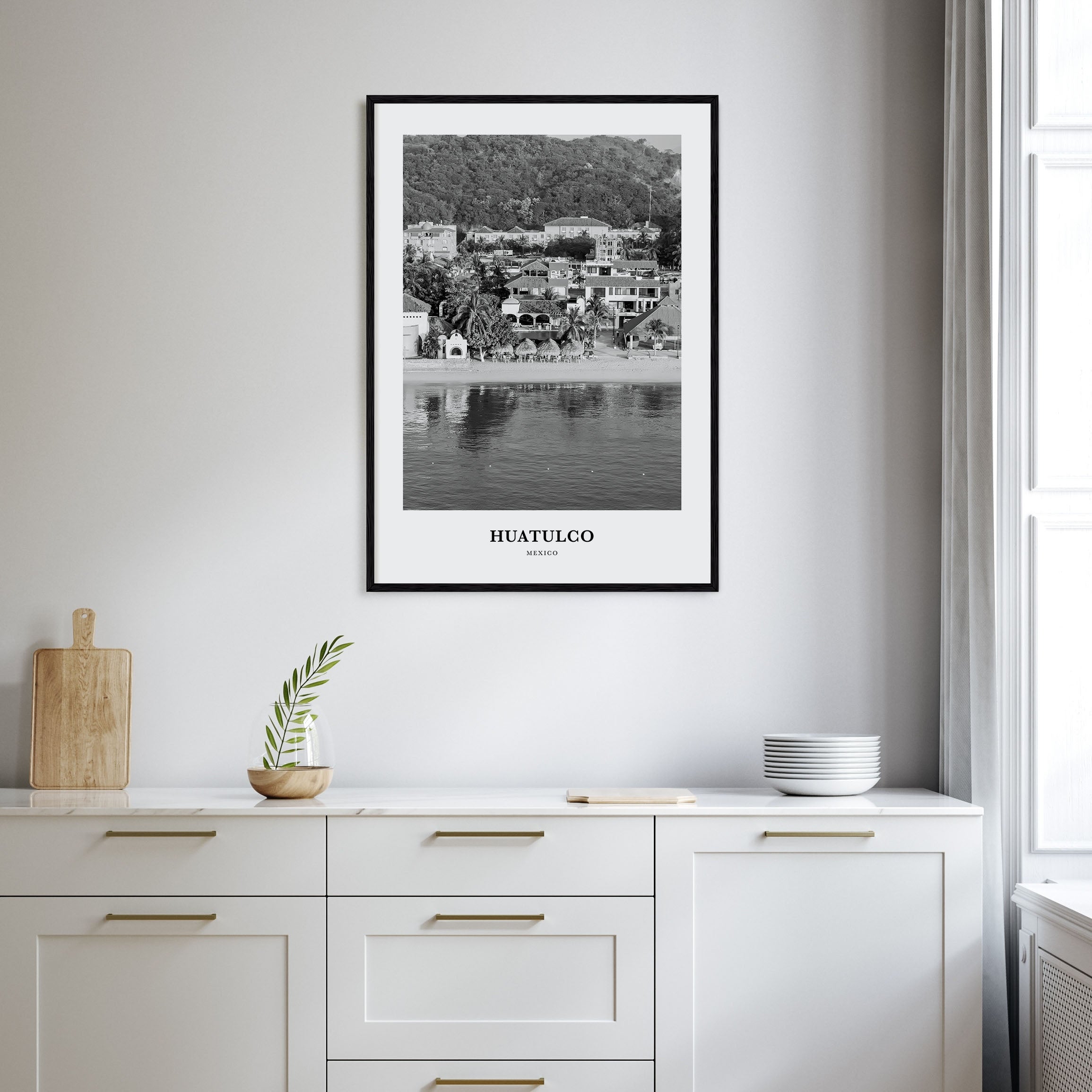 Huatulco Portrait B&W Poster