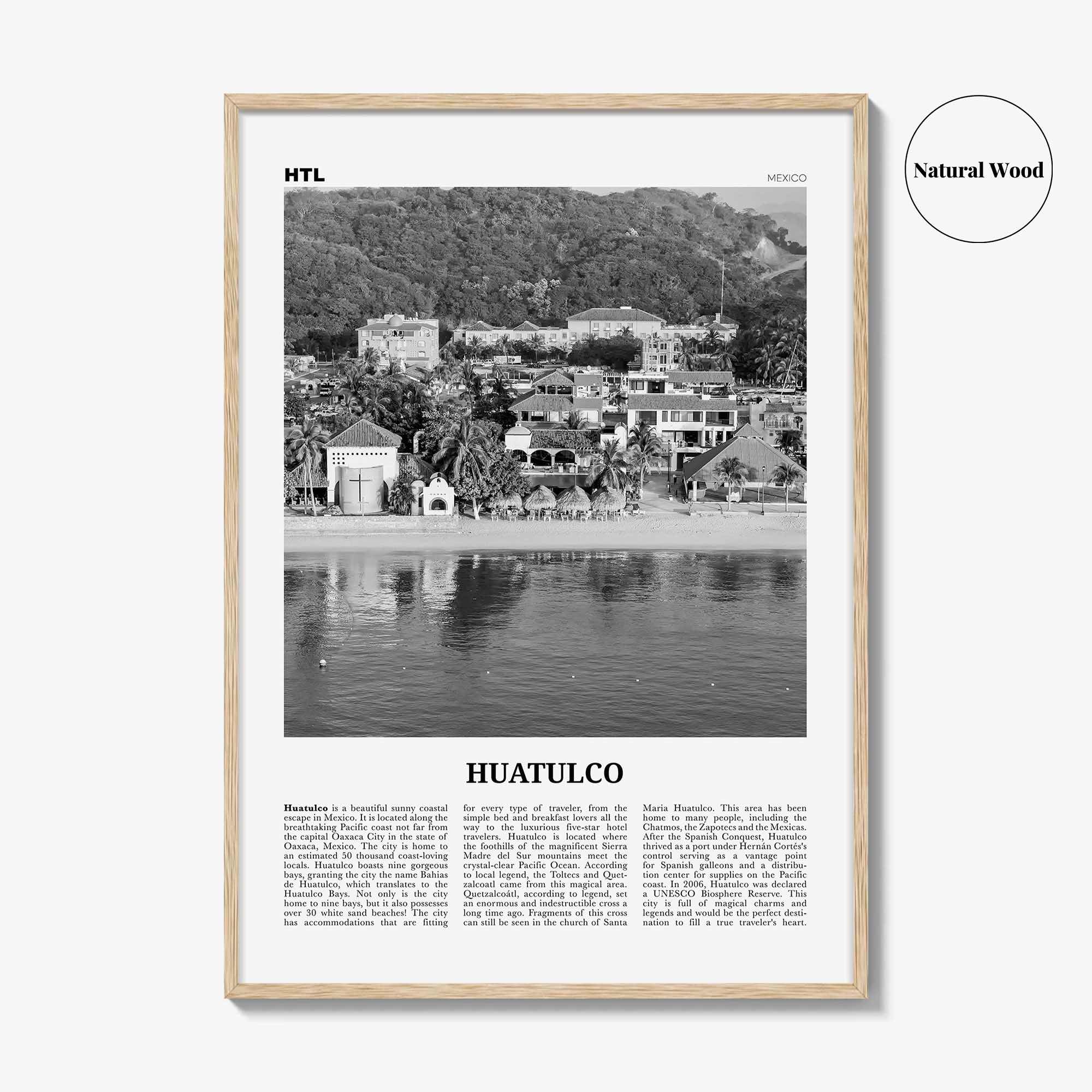 Huatulco Print Black and White, Huatulco Wall Art, Huatulco Poster, Huatulco Photo, Huatulco Wall Décor, La Crucecita, Mexico, Oaxaca