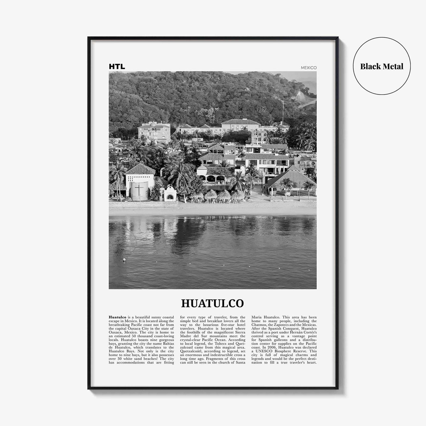 Huatulco Print Black and White, Huatulco Wall Art, Huatulco Poster, Huatulco Photo, Huatulco Wall Décor, La Crucecita, Mexico, Oaxaca