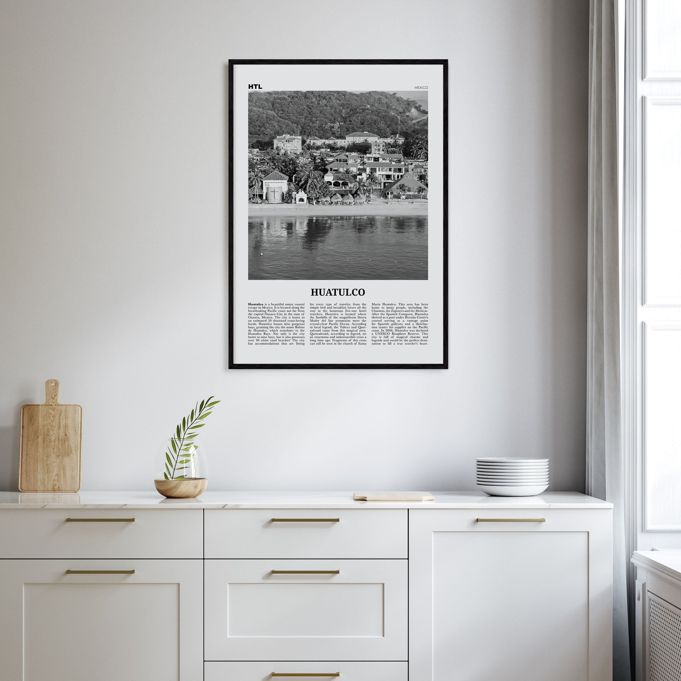 Huatulco Travel B&W Poster