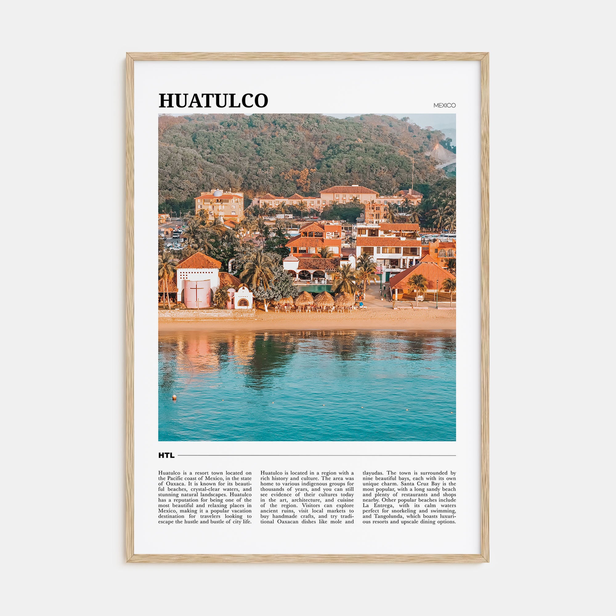 Huatulco Travel Color Poster