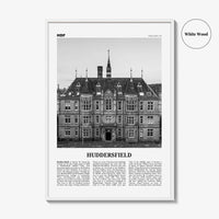 Huddersfield Print Black and White, Huddersfield Wall Art, Huddersfield Poster, Huddersfield Photo, Huddersfield Décor, Huddersfield Map