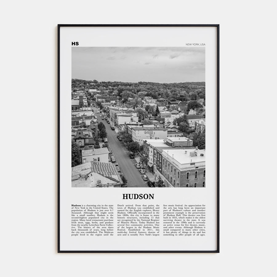 Hudson Travel B&W Poster