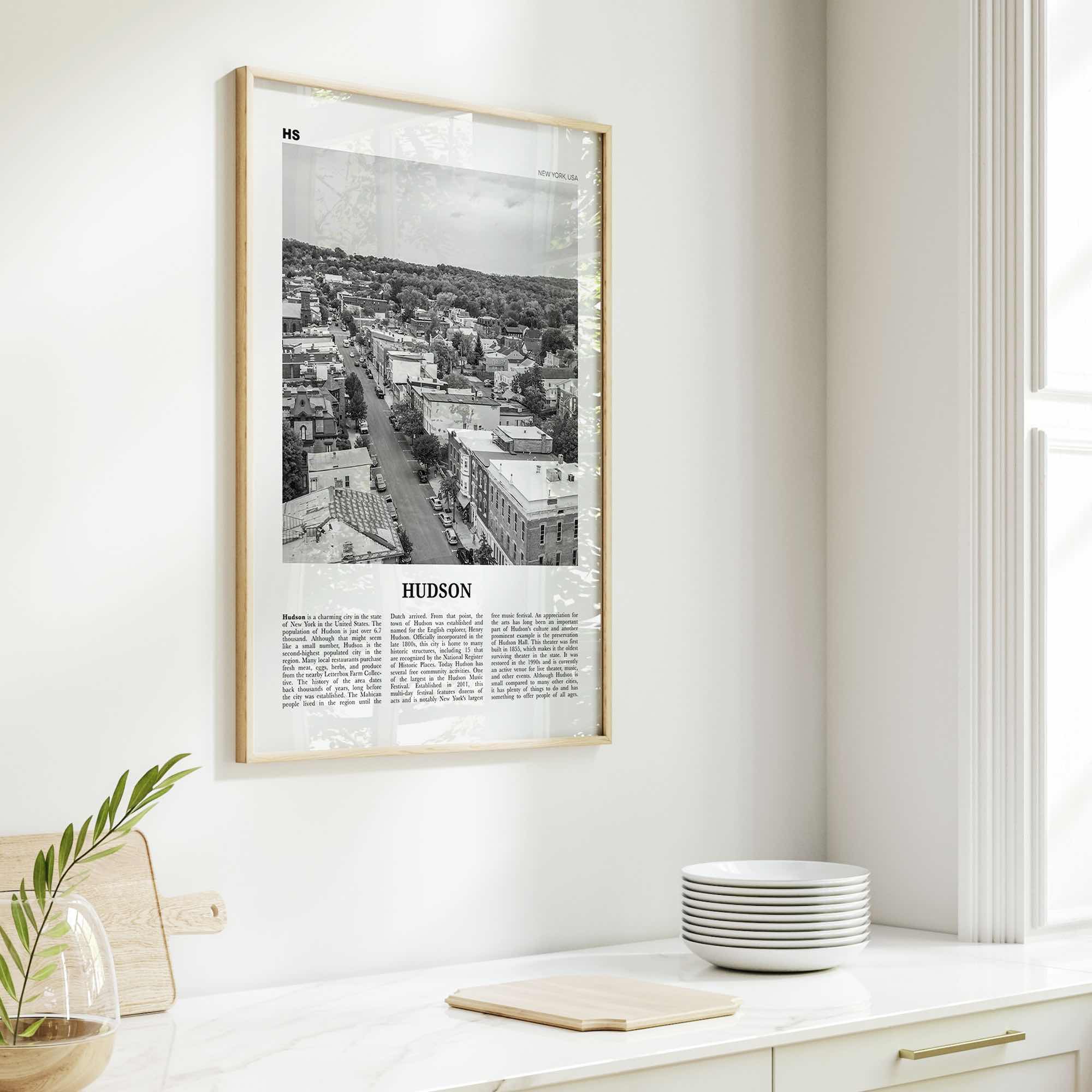 Hudson Print Black and White, Hudson Wall Art, Hudson Poster, Hudson Photo, Hudson Wall Décor, New York, USA, United States