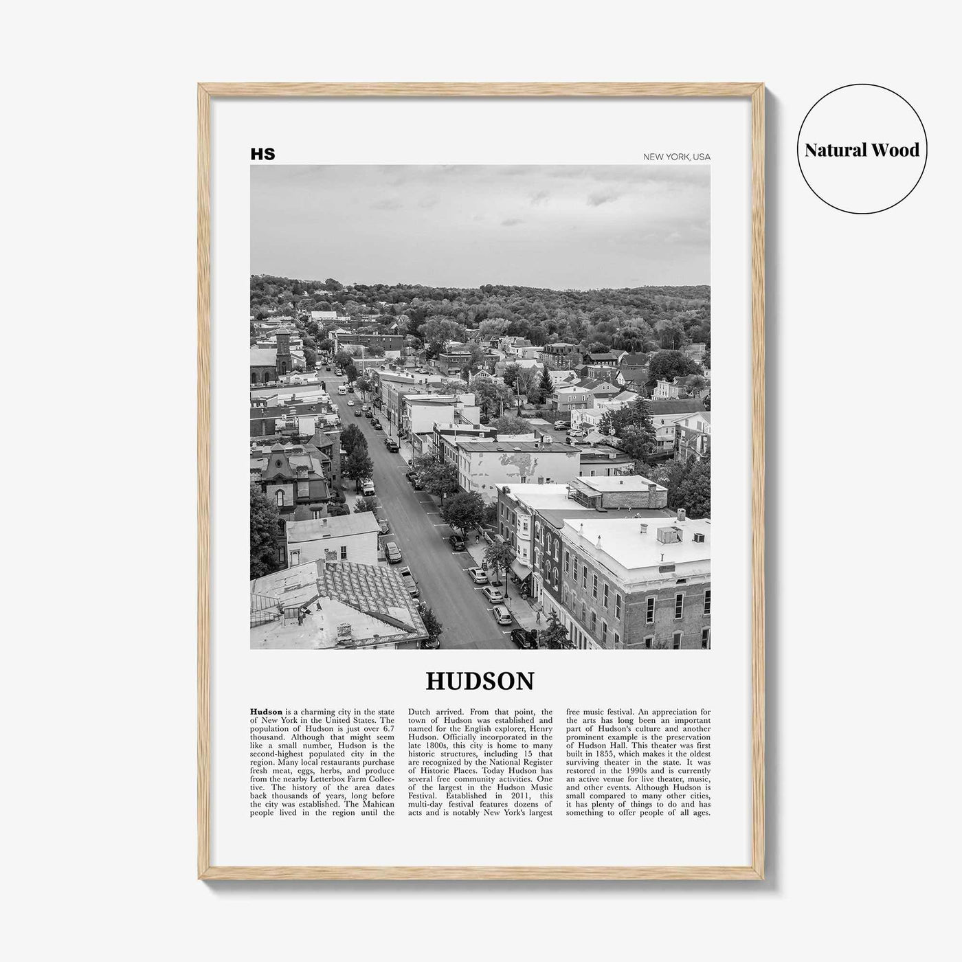 Hudson Print Black and White, Hudson Wall Art, Hudson Poster, Hudson Photo, Hudson Wall Décor, New York, USA, United States