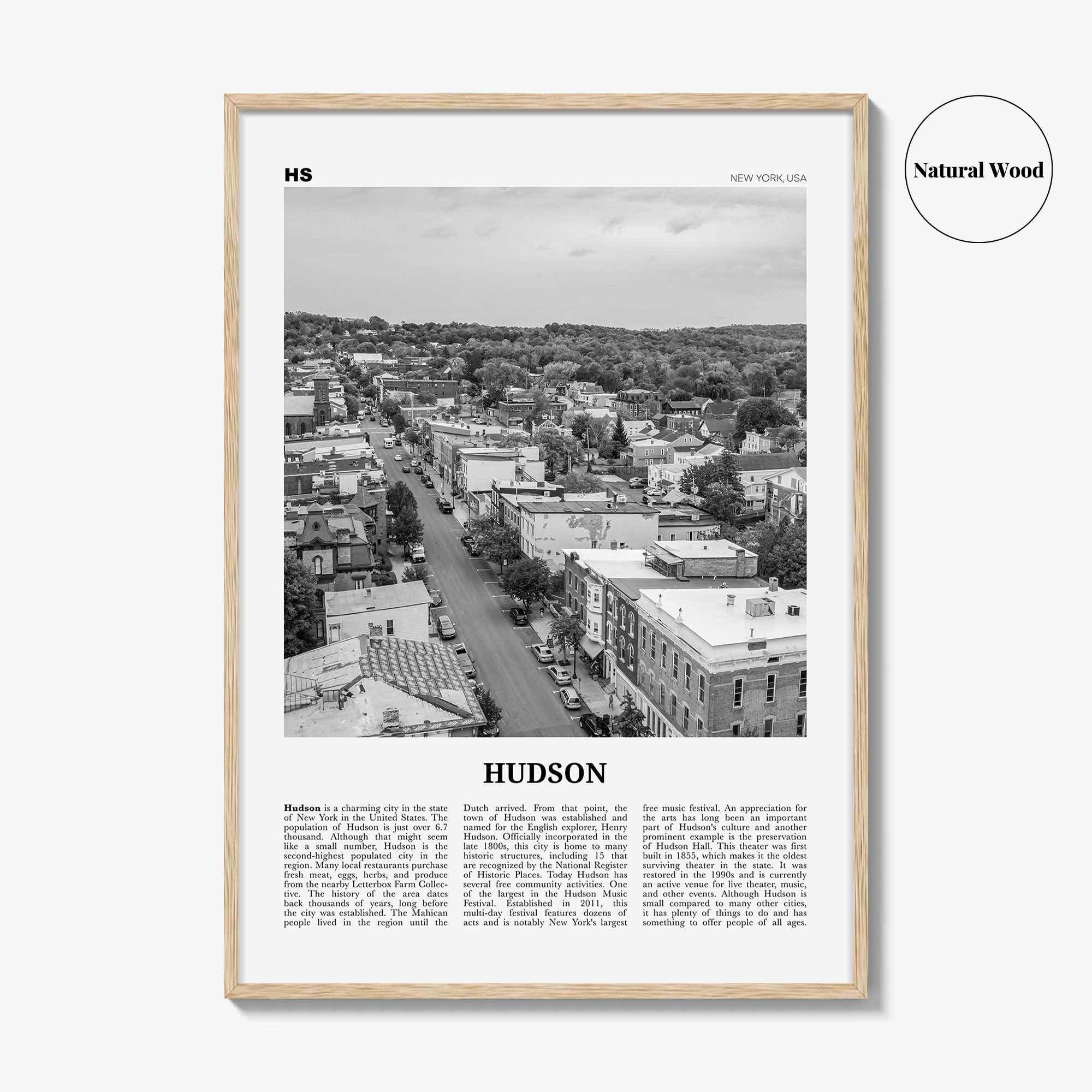 Hudson Print Black and White, Hudson Wall Art, Hudson Poster, Hudson Photo, Hudson Wall Décor, New York, USA, United States