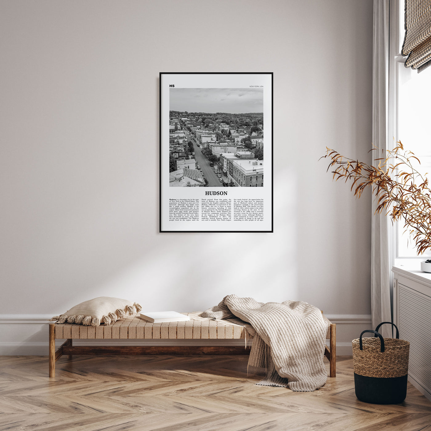 Hudson Travel B&W Poster