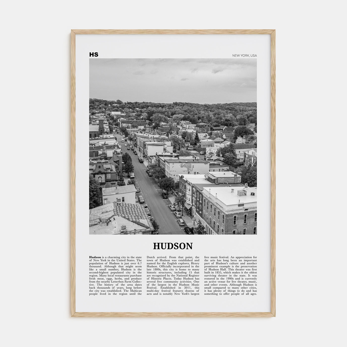 Hudson Travel B&W Poster