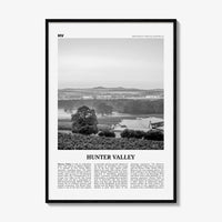 Hunter Valley Print Black and White, Hunter Valley Wall Art, Hunter Valley Poster, Hunter Valley Photo, Hunter Valley Map, Australia