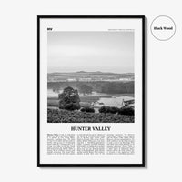Hunter Valley Print Black and White, Hunter Valley Wall Art, Hunter Valley Poster, Hunter Valley Photo, Hunter Valley Map, Australia