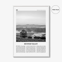 Hunter Valley Print Black and White, Hunter Valley Wall Art, Hunter Valley Poster, Hunter Valley Photo, Hunter Valley Map, Australia