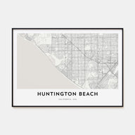 Huntington Beach Map Landscape Poster