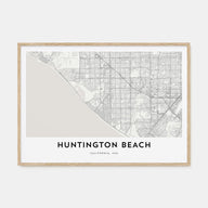 Huntington Beach Map Landscape Poster