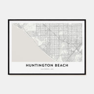 Huntington Beach Map Landscape Poster
