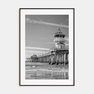 Huntington Beach Photo B&W Poster