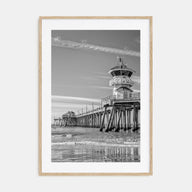 Huntington Beach Photo B&W Poster