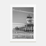 Huntington Beach Photo B&W Poster