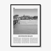 Huntington Beach Print Black and White No 1, Huntington Beach Wall Art, Huntington Beach Poster, Huntington Beach, California, USA