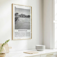 Huntington Beach Print Black and White No 1, Huntington Beach Wall Art, Huntington Beach Poster, Huntington Beach, California, USA