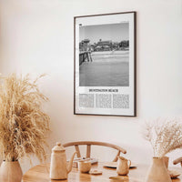 Huntington Beach Print Black and White No 1, Huntington Beach Wall Art, Huntington Beach Poster, Huntington Beach, California, USA