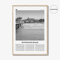 Huntington Beach Print Black and White No 1, Huntington Beach Wall Art, Huntington Beach Poster, Huntington Beach, California, USA
